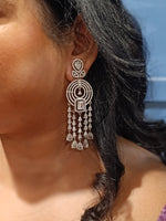 Load image into Gallery viewer, Eleanor: Elegant American Diamond Dangler Earrings