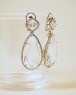 Load image into Gallery viewer, Moonlight: White Stone American Diamond Earrings