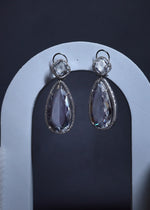 Load image into Gallery viewer, Moonlight: White Stone American Diamond Earrings
