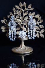 Load image into Gallery viewer, Eleanor: Elegant American Diamond Dangler Earrings