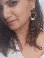 Load image into Gallery viewer, Office wear earrings, work wear earrings, 9 to 5 earrings, celebration look earrings, everyday wear earrings, dailywear earrings, gold plated earrings, stud earrings, semi-precious stone earrings