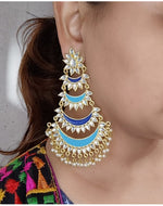 Load image into Gallery viewer, Firozi Layered ChandBali