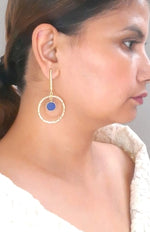 Load image into Gallery viewer, ROSHINI BLUE HOOPS