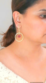 Load image into Gallery viewer, ROSHNI RED HOOPS
