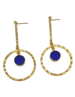 Load image into Gallery viewer, ROSHINI BLUE HOOPS
