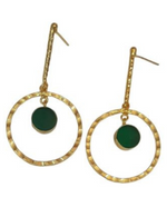 Load image into Gallery viewer, Office wear earrings, work wear earrings, 9 to 5 earrings, small celebration look earrings, everyday wear earrings, daily-wear earrings, gold plated earrings, stud earrings, semi-precious stone earrings, hoop earrings, earrings for women