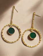 Load image into Gallery viewer, ROSHINI GREEN HOOPS