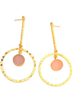 Load image into Gallery viewer, Office wear earrings, work wear earrings, 9 to 5 earrings, small celebration look earrings, everyday wear earrings, daily-wear earrings, gold plated earrings, stud earrings, semi-precious stone earrings, hoop earrings