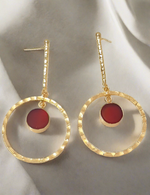 Load image into Gallery viewer, Office wear earrings, work wear earrings, 9 to 5 earrings, celebration look earrings, everyday wear earrings, dailywear earrings, gold plated earrings, stud earrings, semi-precious stone earrings