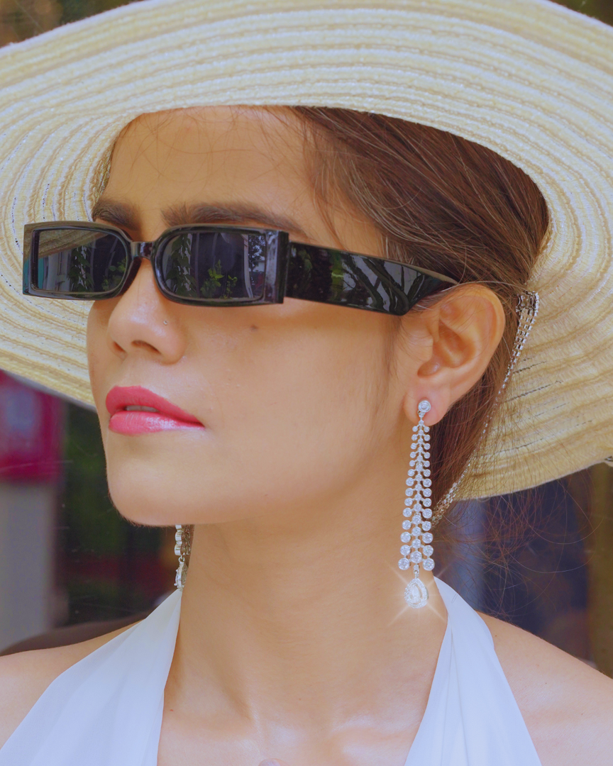 Ivy: American Diamond Layered Drop Earrings