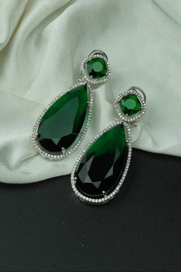 Verdora: Emerald Green Drop Earrings