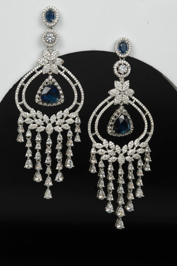 Celeste: Blue Stone American Diamond Earrings