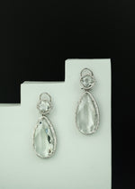 Load image into Gallery viewer, Moonlight Sparkle: White Stone American Diamond Earrings
