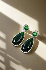 Load image into Gallery viewer, Verdora: Emerald Green Drop Earrings

