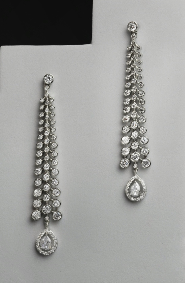 Ivy: American Diamond Layered Drop Earrings