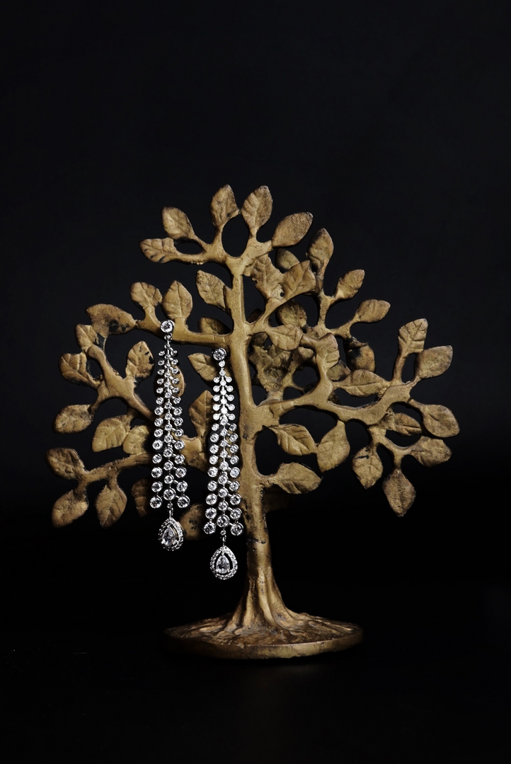 Ivy: American Diamond Layered Drop Earrings