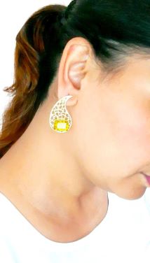 Aamb Earrings-Yellow