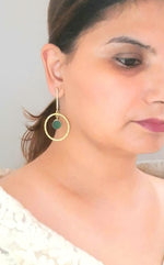 Load image into Gallery viewer, ROSHINI GREEN HOOPS
