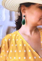 Verdora: Emerald Green Drop Earrings