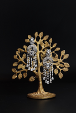 Load image into Gallery viewer, Eleanor: Elegant American Diamond Dangler Earrings
