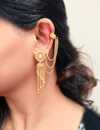 Gold Pearl Jhumki