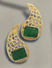 Office wear earrings, work wear earrings, 9 to 5 earrings, celebration look earrings, everyday wear earrings, dailywear earrings, gold plated earrings, stud earrings, semi-precious stone earrings