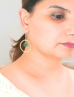 Load image into Gallery viewer, ROSHINI GREEN HOOPS
